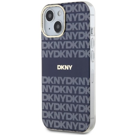 Husa iPhone 15 - DKNY IML Mono and Stripe MagSafe (DKHMP15SHRHSEB) - Blue