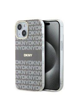 Husa iPhone 15 - DKNY IML Mono and Stripe MagSafe (DKHMP15SHRHSEE) - Beige