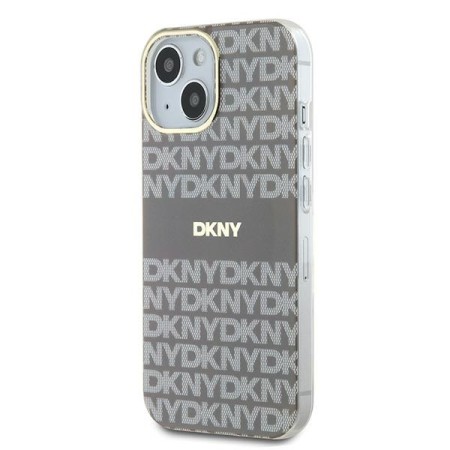 Husa iPhone 15 - DKNY IML Mono and Stripe MagSafe (DKHMP15SHRHSEE) - Beige