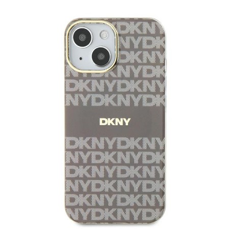 Husa iPhone 15 - DKNY IML Mono and Stripe MagSafe (DKHMP15SHRHSEE) - Beige