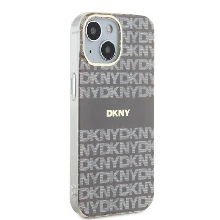 Husa iPhone 15 - DKNY IML Mono and Stripe MagSafe (DKHMP15SHRHSEE) - Beige