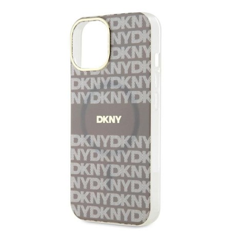 Husa iPhone 15 - DKNY IML Mono and Stripe MagSafe (DKHMP15SHRHSEE) - Beige