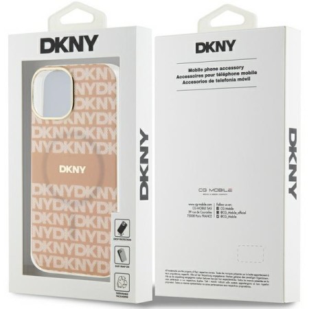 Husa iPhone 15 - DKNY IML Mono and Stripe MagSafe (DKHMP15SHRHSEP) - Pink