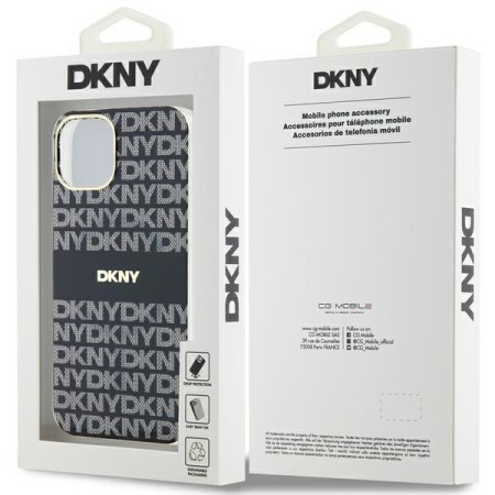 Husa iPhone 15 Plus - DKNY IML Mono and Stripe MagSafe (DKHMP15MHRHSEK) - Black