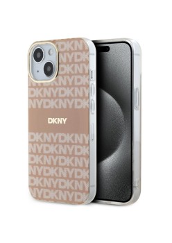 Husa iPhone 15 Plus - DKNY IML Mono and Stripe MagSafe (DKHMP15MHRHSEP) - Pink