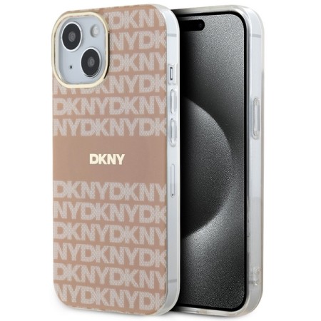 Husa iPhone 15 Plus - DKNY IML Mono and Stripe MagSafe (DKHMP15MHRHSEP) - Pink