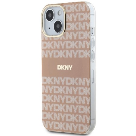 Husa iPhone 15 Plus - DKNY IML Mono and Stripe MagSafe (DKHMP15MHRHSEP) - Pink