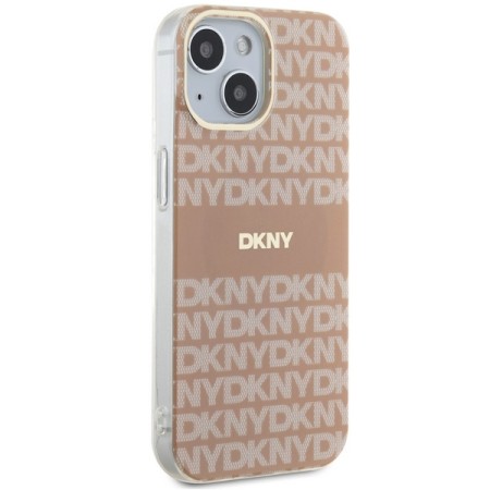 Husa iPhone 15 Plus - DKNY IML Mono and Stripe MagSafe (DKHMP15MHRHSEP) - Pink