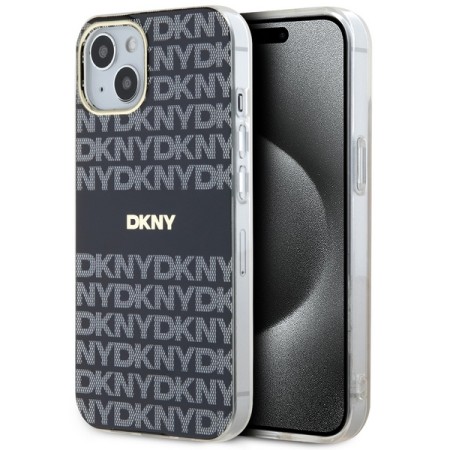 Husa iPhone 15 - DKNY IML Mono and Stripe MagSafe (DKHMP15SHRHSEK) - Black