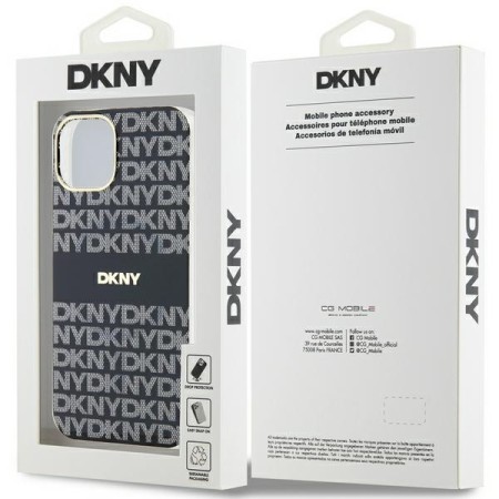 Husa iPhone 15 - DKNY IML Mono and Stripe MagSafe (DKHMP15SHRHSEK) - Black