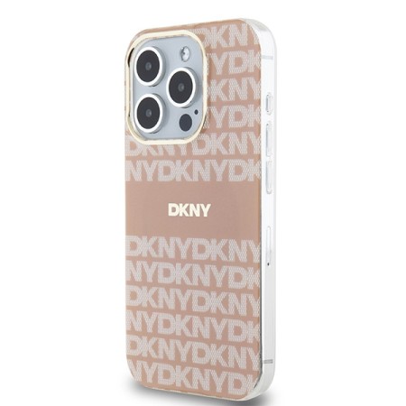 Husa iPhone 15 Pro Max - DKNY IML Mono and Stripe MagSafe (DKHMP15XHRHSEP) - Pink