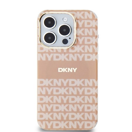 Husa iPhone 15 Pro Max - DKNY IML Mono and Stripe MagSafe (DKHMP15XHRHSEP) - Pink