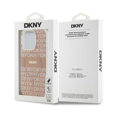 Husa iPhone 15 Pro Max - DKNY IML Mono and Stripe MagSafe (DKHMP15XHRHSEP) - Pink