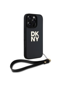 Husa pentru iPhone 16 Pro Max - DKNY Hardcase Wrist Strap Stock Logo (DKHCP16XPBSWSK) - Black