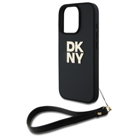 Husa pentru iPhone 16 Pro Max - DKNY Hardcase Wrist Strap Stock Logo (DKHCP16XPBSWSK) - Black