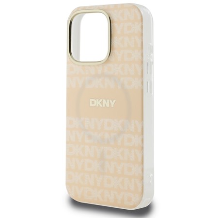 Husa pentru iPhone 16 Pro - DKNY Hardcase Repeat Texture Patern and Stripe MagSafe (DKHMP16LHRHSEP) - Pink