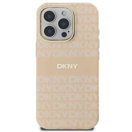 Husa pentru iPhone 16 Pro - DKNY Hardcase Repeat Texture Patern and Stripe MagSafe (DKHMP16LHRHSEP) - Pink