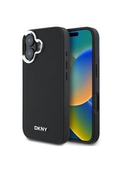 Husa pentru iPhone 16 - DKNY Hardcase Plain Silver Logo MagSafe (DKHMP16SPSCMCLK) - Black