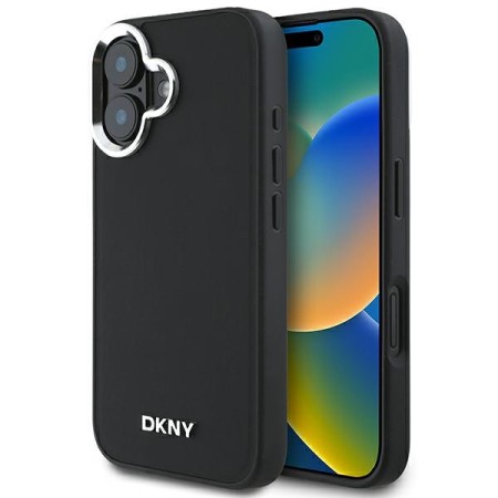 Husa pentru iPhone 16 - DKNY Hardcase Plain Silver Logo MagSafe (DKHMP16SPSCMCLK) - Black