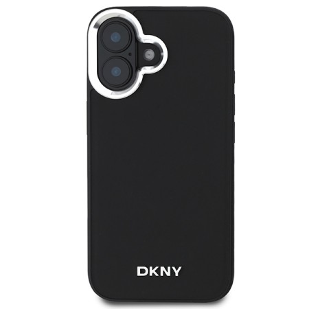 Husa pentru iPhone 16 - DKNY Hardcase Plain Silver Logo MagSafe (DKHMP16SPSCMCLK) - Black