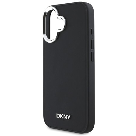 Husa pentru iPhone 16 - DKNY Hardcase Plain Silver Logo MagSafe (DKHMP16SPSCMCLK) - Black