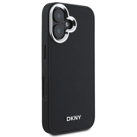 Husa pentru iPhone 16 - DKNY Hardcase Plain Silver Logo MagSafe (DKHMP16SPSCMCLK) - Black