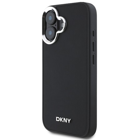 Husa pentru iPhone 16 - DKNY Hardcase Plain Silver Logo MagSafe (DKHMP16SPSCMCLK) - Black