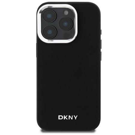 Husa pentru iPhone 16 Pro - DKNY Hardcase Plain Silver Logo MagSafe (DKHMP16LPSCMCLK) - Black