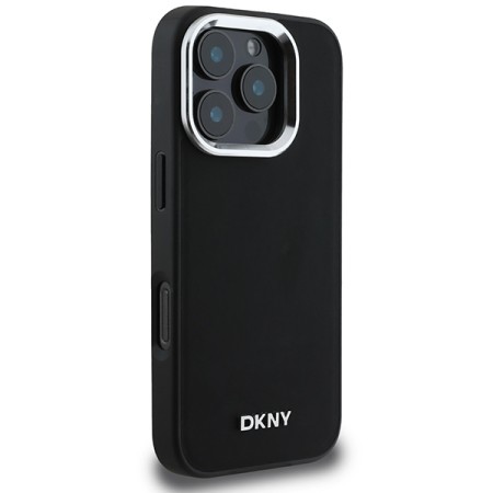 Husa pentru iPhone 16 Pro Max - DKNY Hardcase Plain Silver Logo MagSafe (DKHMP16XPSCMCLK) - Black