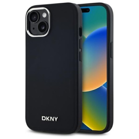 Husa pentru iPhone 15 Plus - DKNY Hardcase Plain Logo MagSafe (DKHMP15MPSCMCLK) - Black