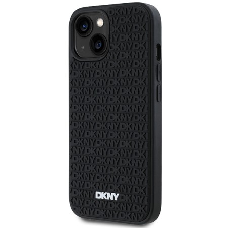 Husa pentru iPhone 15 Plus - DKNY Hardcase 3D Rubber Repeat Pattern (DKHCP15M3DRPWK) - Black