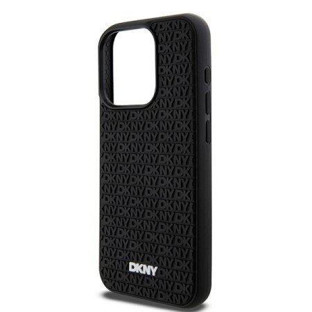 Husa pentru iPhone 15 Pro - DKNY Hardcase 3D Rubber Repeat Pattern (DKHCP15L3DRPWK) - Black