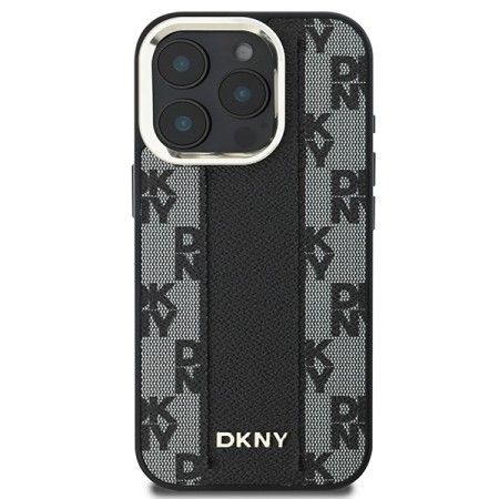 Husa iPhone 16 Pro Max - DKNY Leather Hardcase Checkered Pattern Magsafe (DKHMP16XPCPVSLK) - Black