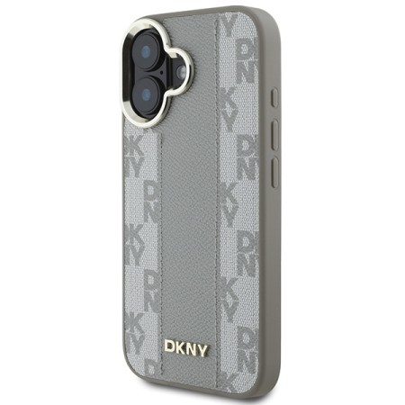 Husa iPhone 16 - DKNY Leather Checkered Pattern Magsafe (DKHMP16SPCPVSLE) - Beige