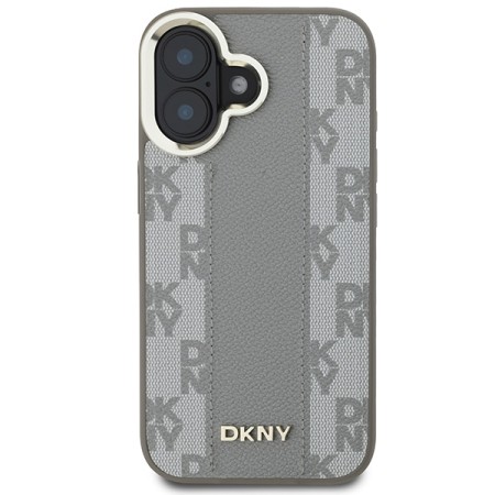 Husa iPhone 16 - DKNY Leather Checkered Pattern Magsafe (DKHMP16SPCPVSLE) - Beige