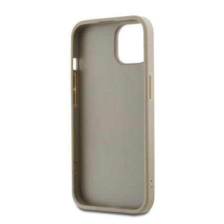 Husa pentru iPhone 15 - DKNY Hardcase Wrist Strap Stock Logo (DKHCP15SPBSWSE) - Beige