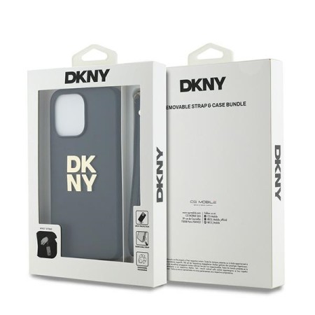 Husa pentru iPhone 15 Pro Max - DKNY Hardcase Wrist Strap Stock Logo (DKHCP15XPBSWSK) - Black