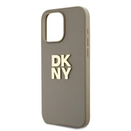 Husa pentru iPhone 15 Pro Max - DKNY Hardcase Wrist Strap Stock Logo (DKHCP15XPBSWSE) - Beige