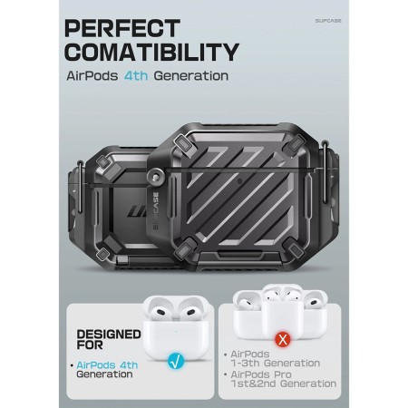 Husa pentru AirPods 4 - Supcase Unicorn Beetle Pro - Black