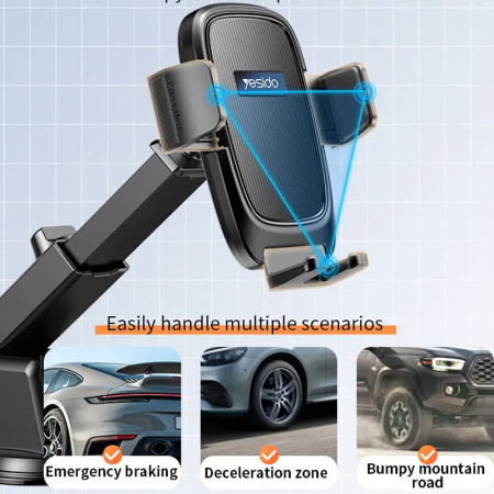 Suport Auto pentru Bord si Parbriz Yesido, Negru