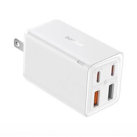 Incarcator US 2x USB, 2x Type-C, 65W + Cablu Type-C, 100W, 20V, 5A, 1m - Baseus GaN6 Pro (P10162702213-00) - White