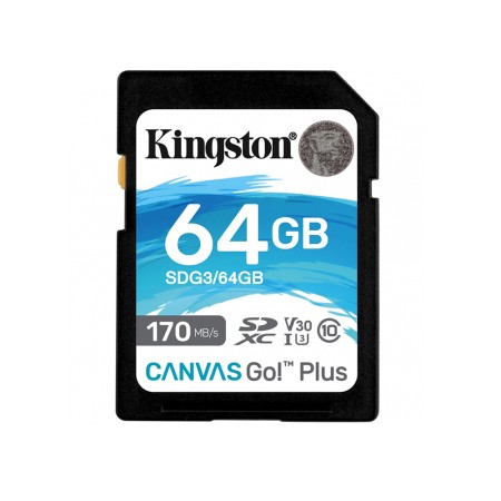 Card de Memorie, 64GB - Kingston Canvas Go Plus (SDG3/64GB) - Black