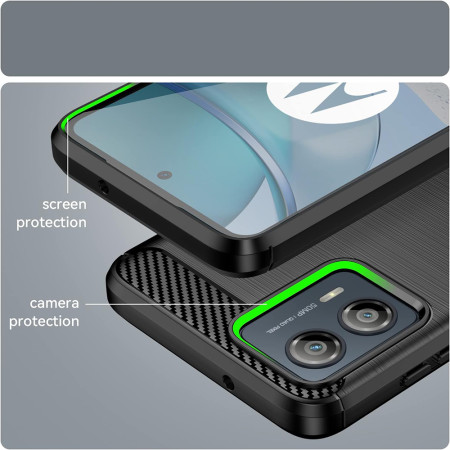 Husa Carbon pentru Motorola Moto G85, Tech Protects Anti-Soc, Negru