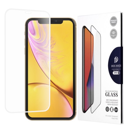 Folie pentru iPhone 11 / iPhone XR - Dux Ducis Tempered Glass - White