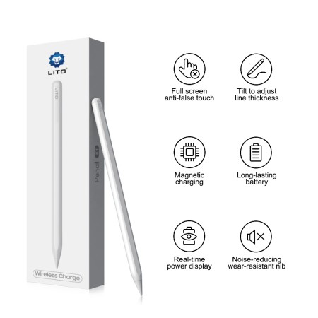 Stylus pen pentru iPad, Palm Rejection, 90mAh - Lito (K1) - White