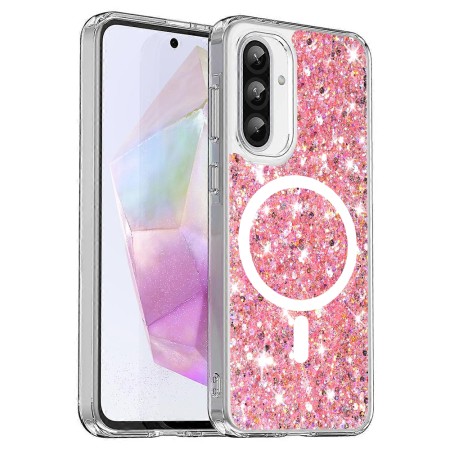 Husa pentru Samsung Galaxy A36 5G / A56 5G, Glitter MagSafe, Atasare Magnetica, Pink