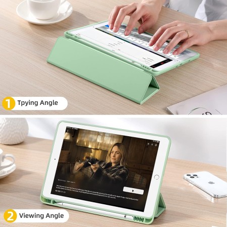 Husa pentru iPad 10.2 (2019 / 2020 / 2021) - Techsuit Flex Trifold - Green