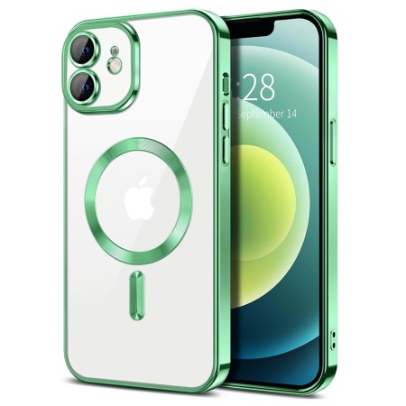 Husa pentru iPhone 12 - Techsuit Luxury Crystal MagSafe - Light Green