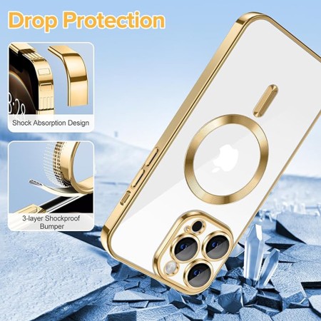 Husa pentru iPhone 12 Pro - Techsuit Luxury Crystal MagSafe - Gold