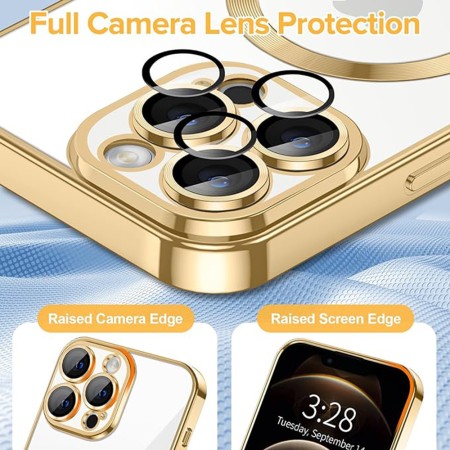 Husa pentru iPhone 12 Pro - Techsuit Luxury Crystal MagSafe - Gold